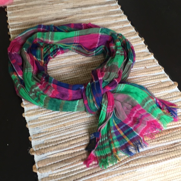 Polo Ralph Lauren Accessories - Polo plaid wrap scarf in greens, blues and pink